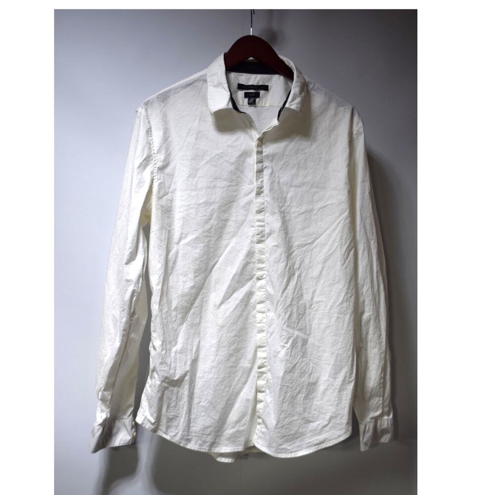 John Varvatos Star USA White Button Down Shirt Size Large